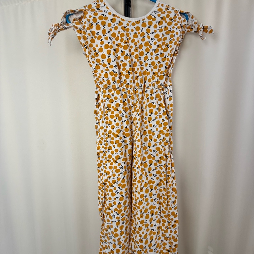 Girl’s Orange Patterned Romper Dress